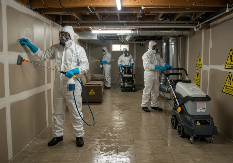 Basement Moisture Removal and Structural Drying process in Makaha, HI